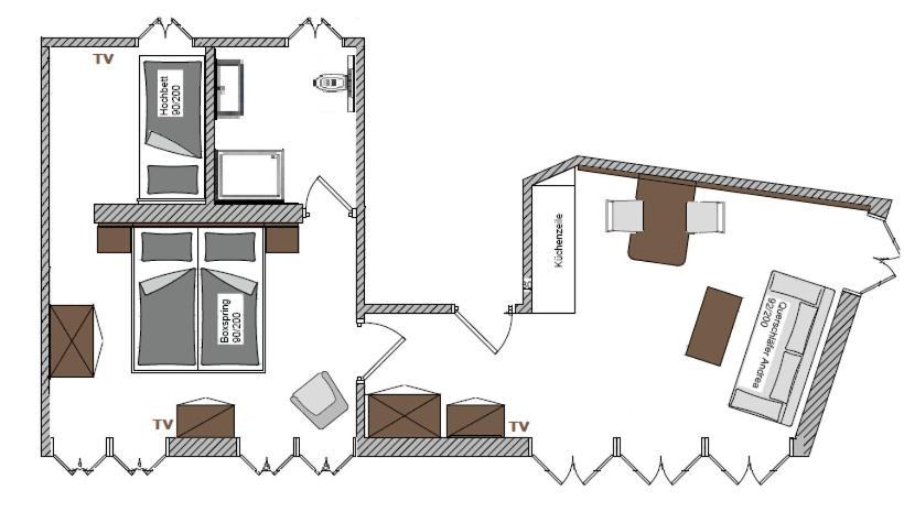 Apartment mit Balkon